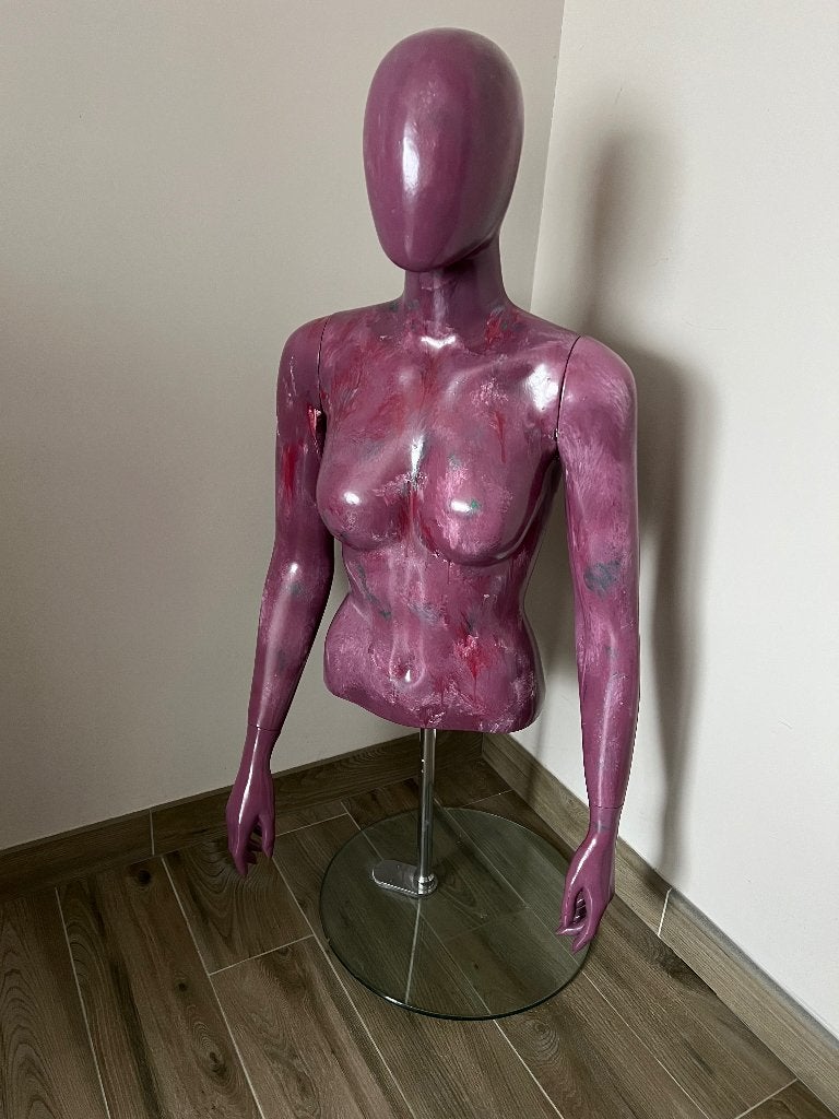 Vintage Paspop Torso Mannequin Glazen Voet, Ophalen, Gebruikt, Kunststof, Volwassenen