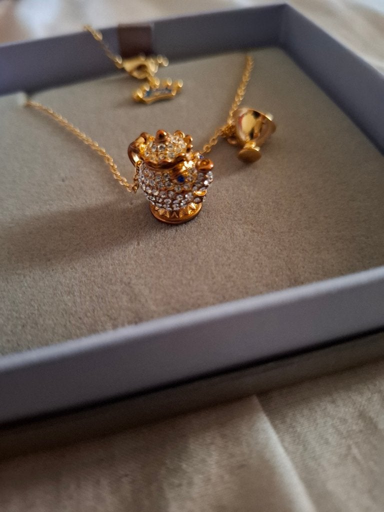 Collier Couture Kingdom La Belle et la Bête, Bijoux, Sacs & Beauté, Or, Comme neuf, Enlèvement, Avec strass
