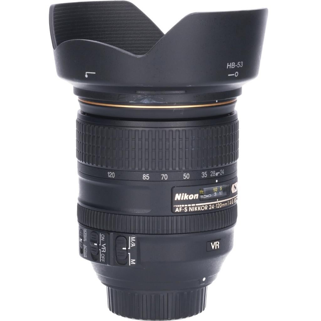 Nikon AF-S 24-120mm F/4.0G ED VR + HB-53 + Soft lens hoes, TV, Hi-fi & Vidéo, Photo | Lentilles & Objectifs, Enlèvement, Comme neuf