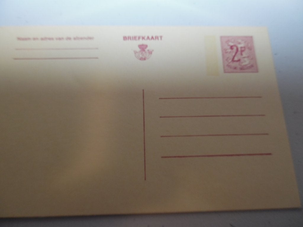 Briefkaart 2 Bfr, Enlèvement ou Envoi, Non oblitéré