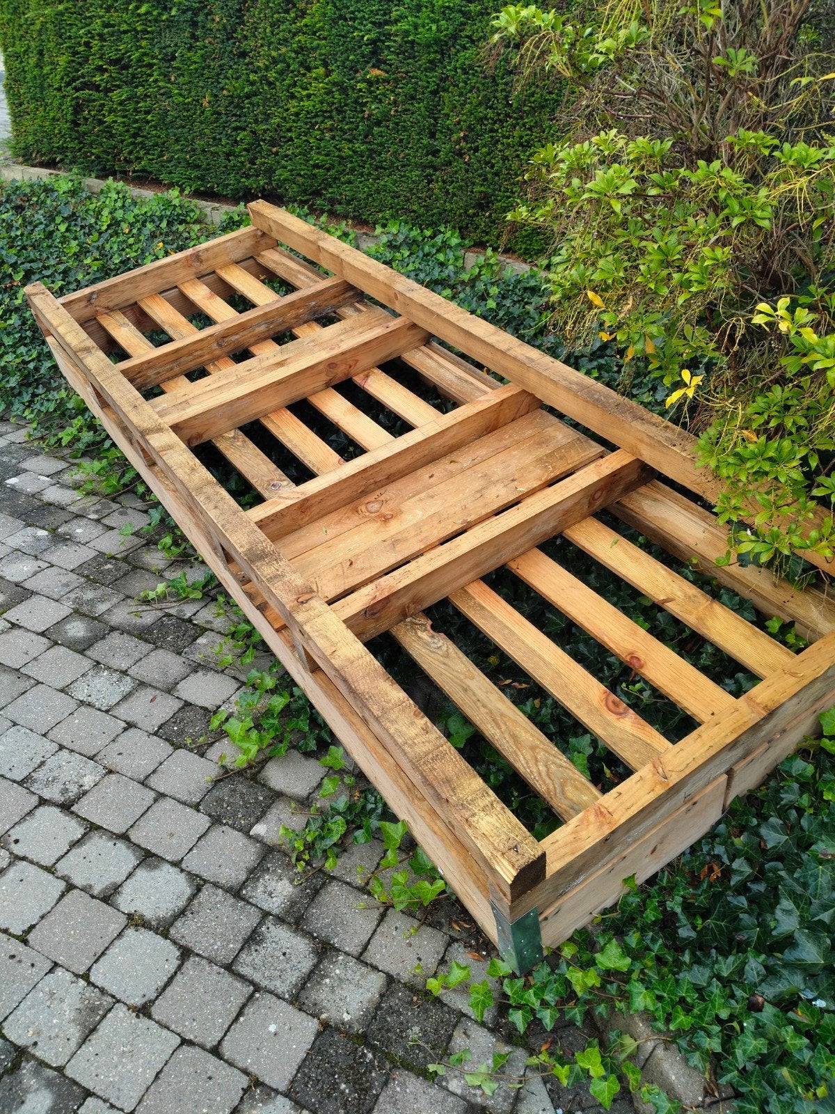 Grote vlakke houten pallet, Ophalen, Zo goed als nieuw, Pallet, 50 mm of meer