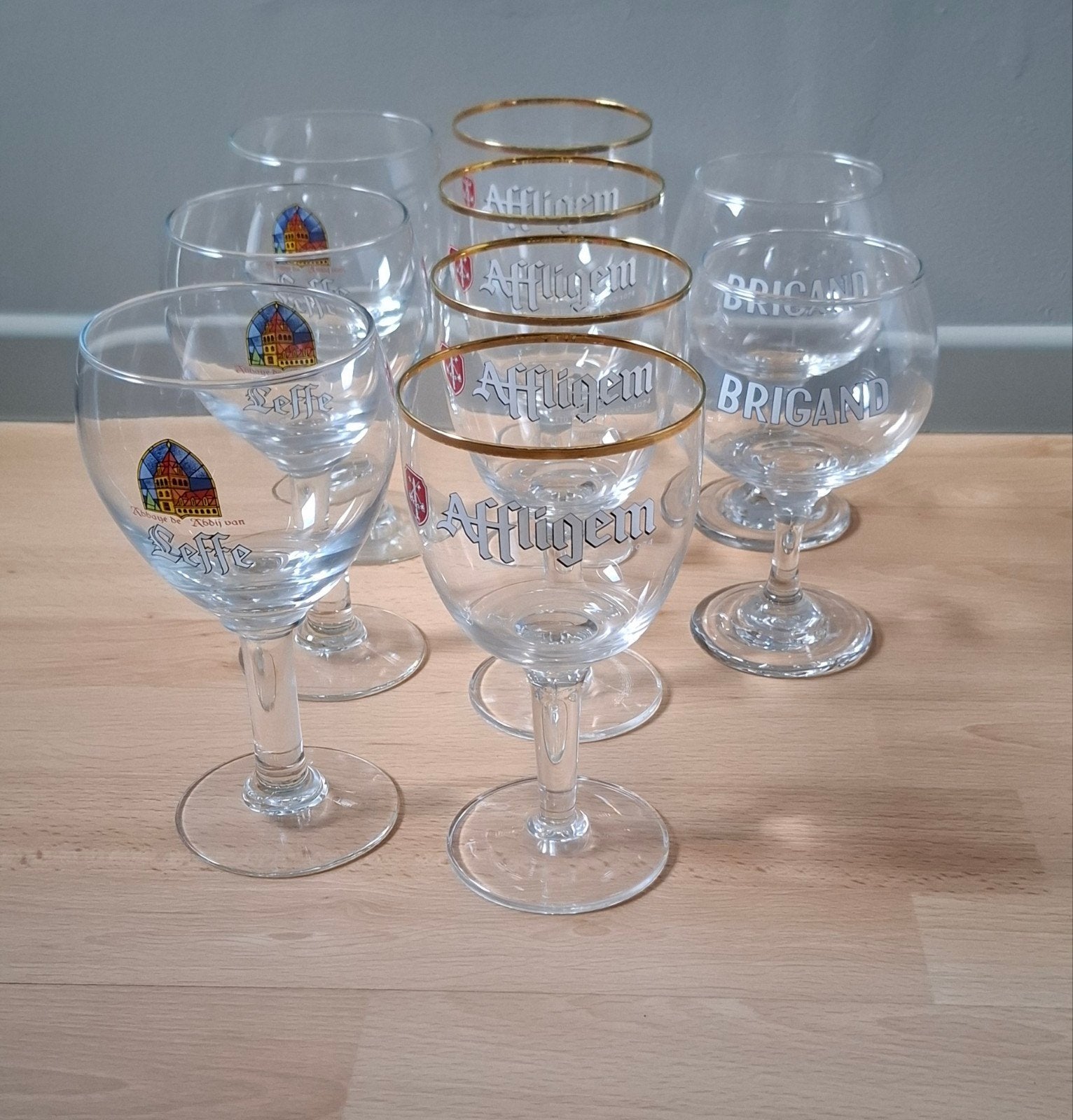 Setje bierglazen, Leffe, Affligem, Brigand, prijs samen, Huis en Inrichting, Ophalen