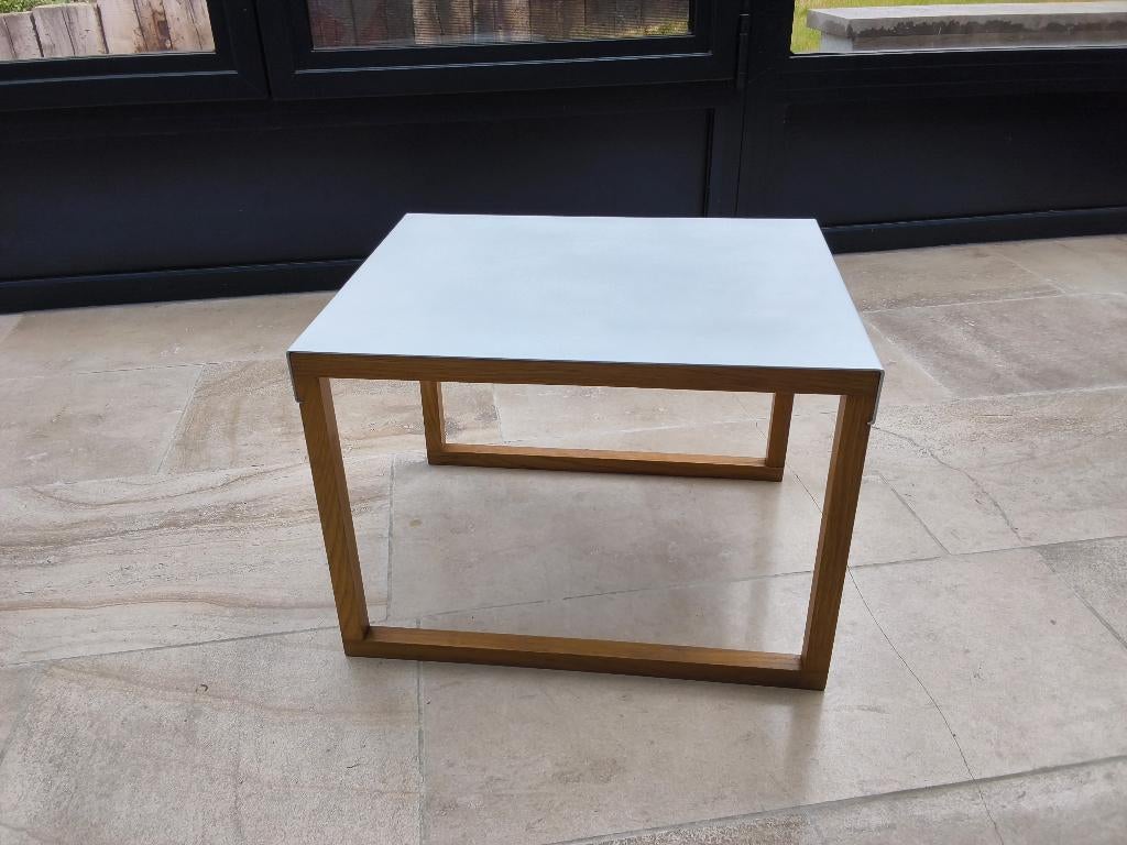 Table basse ou d’appoint Design bois et acier - HABITAT ., Moins de 50 cm, Enlèvement ou Envoi, Chêne, Comme neuf