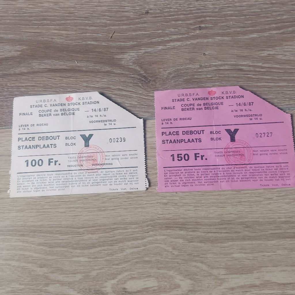 Voetbaltickets kvmechelen finale 1987, Tickets & Billets, Sport | Football