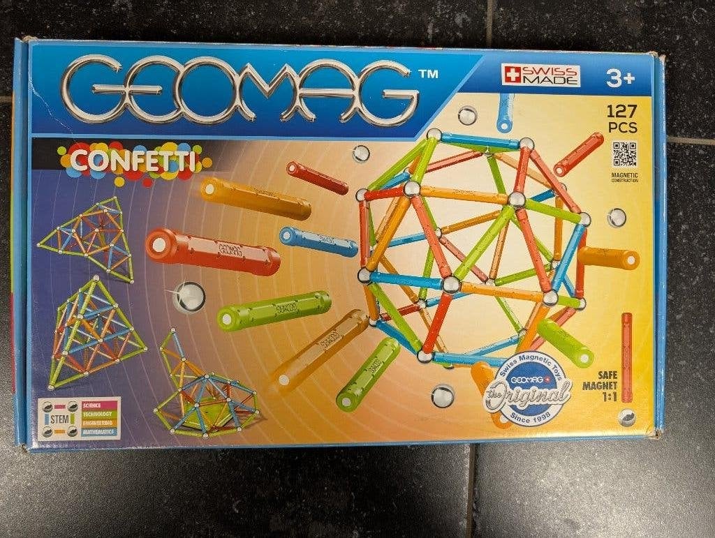 Geomag confetti bouwset magneten 127 st, Kinderen en Baby's, Ophalen of Verzenden, Zo goed als nieuw, Overige merken