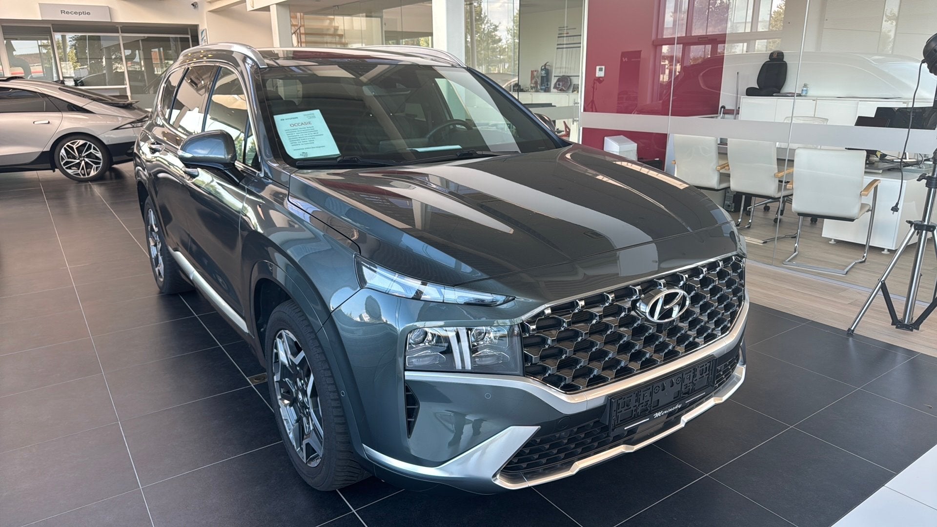 Voiture automatique avec TVA Hyundai Santa Fe Hybrid, Autos, Cuir, Argent ou Gris, Euro 6, 7 places