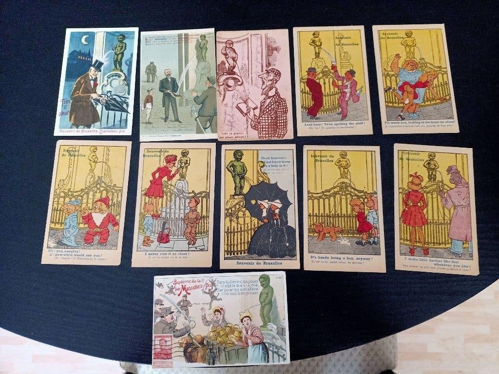 11 zeldzame Manneken Pis, Collections, Cartes postales | Thème, Enlèvement ou Envoi