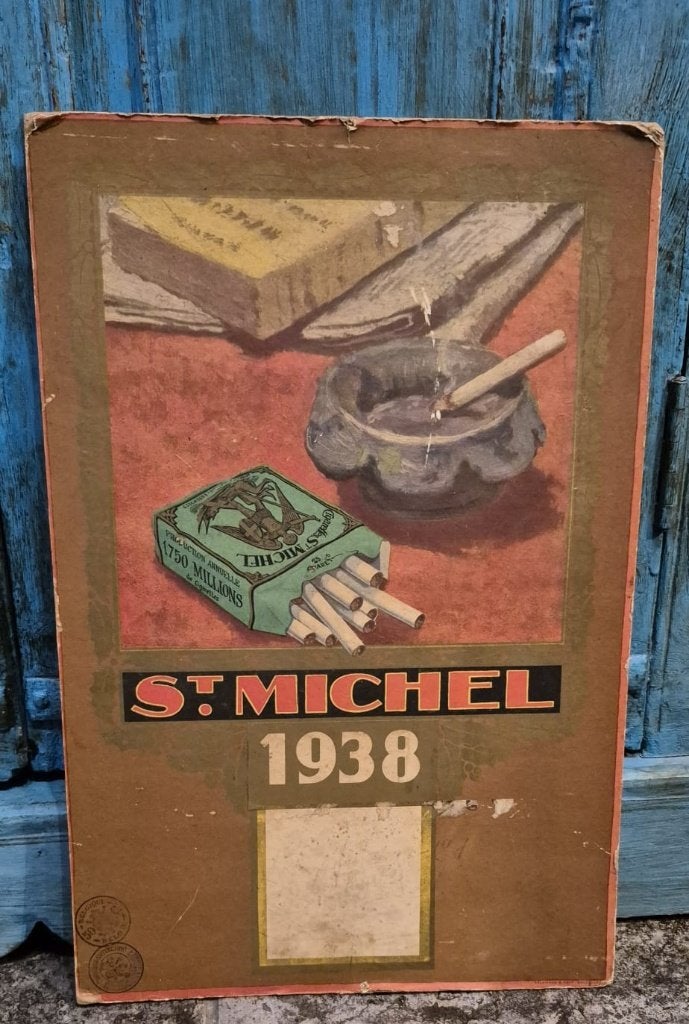 Oude reclame st michel 1938, Verzamelen, Ophalen of Verzenden, Reclamebord