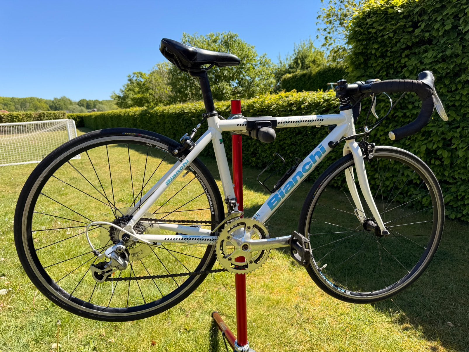 Koersfiets maat 24 inch Bianchi, Fietsen en Brommers, Ophalen, Gebruikt, Velgrem, Aluminium