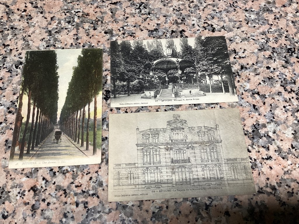 Lot 3 cartes postales anciennes BETHUNE, Enlèvement ou Envoi, 1920 à 1940, Non affranchie, France
