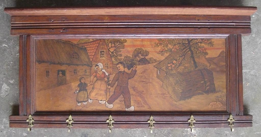 antiek houtschilderij boerentafereel, Antiek en Kunst, Kunst | Schilderijen | Klassiek, Ophalen
