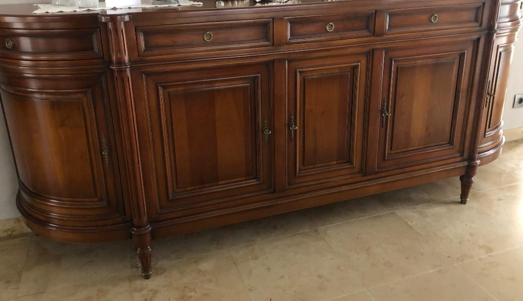 Massief kerselaar dressoirkast Tricoire Chantilly, Huis en Inrichting, Kasten | Dressoirs, Gebruikt, 200 cm of meer, 50 tot 75 cm