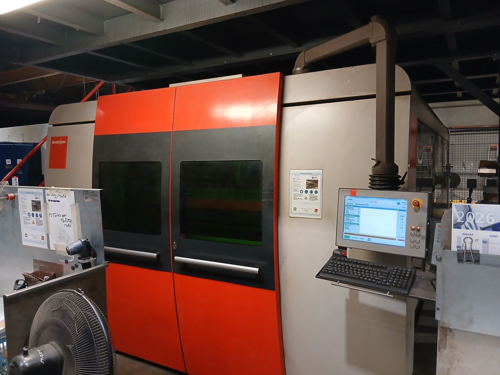 decoupe laser fibre bystronic bysprint 3015 6 kw, Enlèvement
