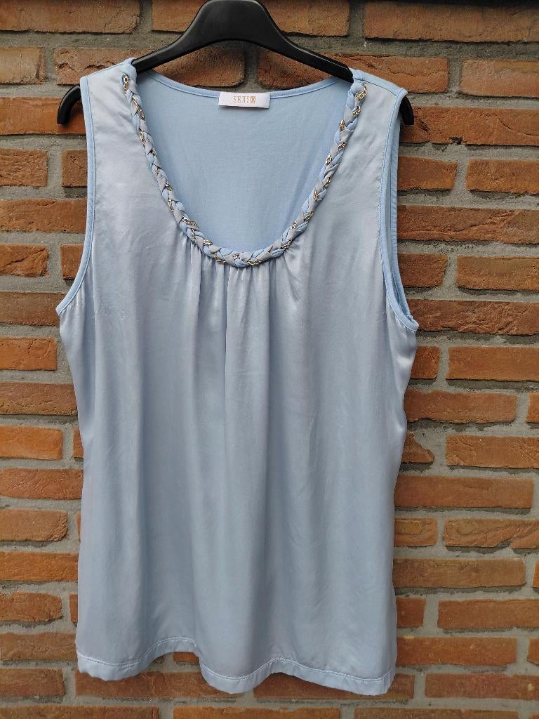 Licht blauw topje, maat 46 merk; Senso, Blauw, Senso, Maat 46/48 (XL) of groter, Ophalen of Verzenden
