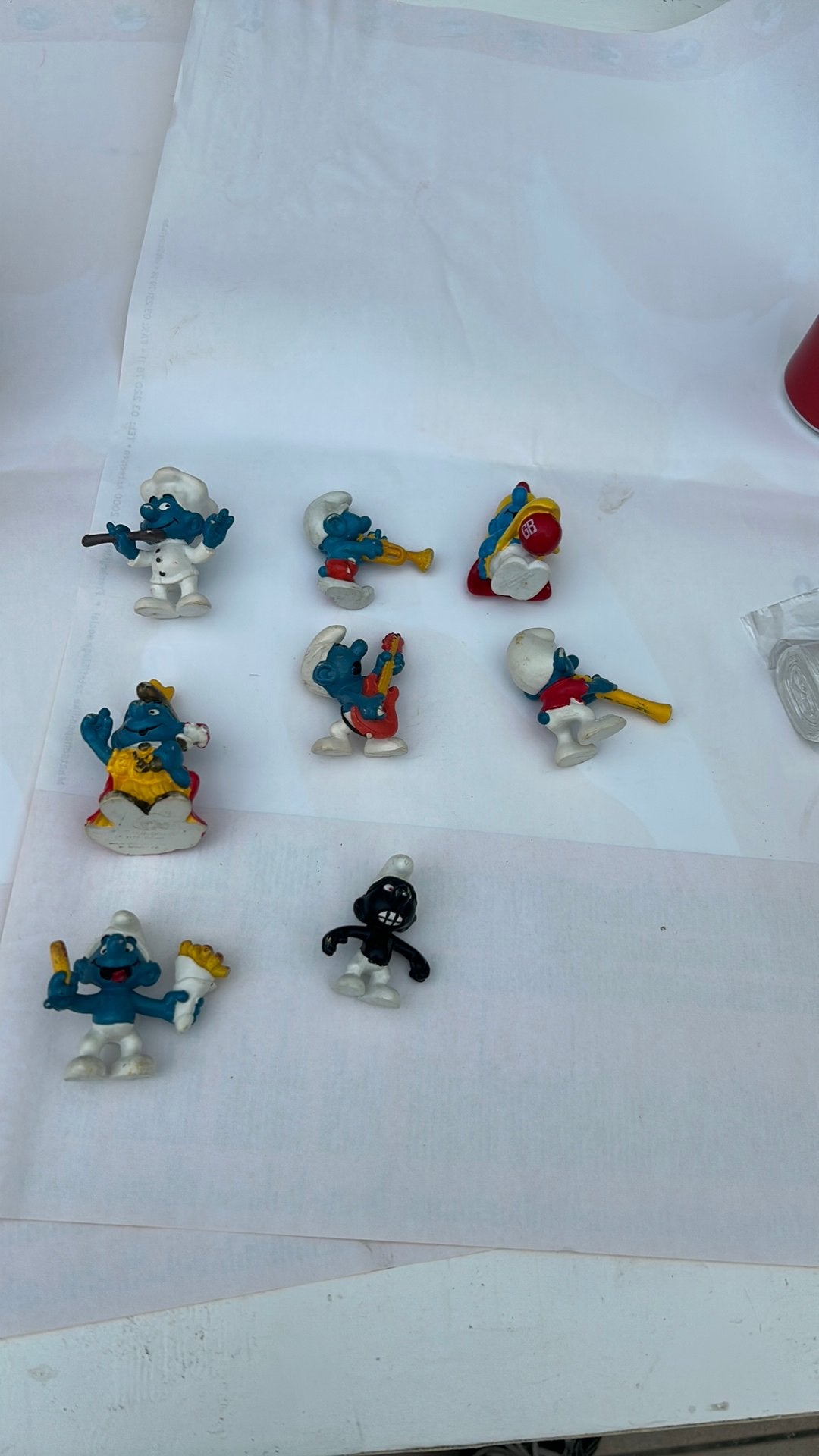 8 zeldzame smurfen 1978-1990, Verzamelen, Ophalen, Gebruikt, Verschillende Smurfen, Poppetje, Figuurtje of Knuffel