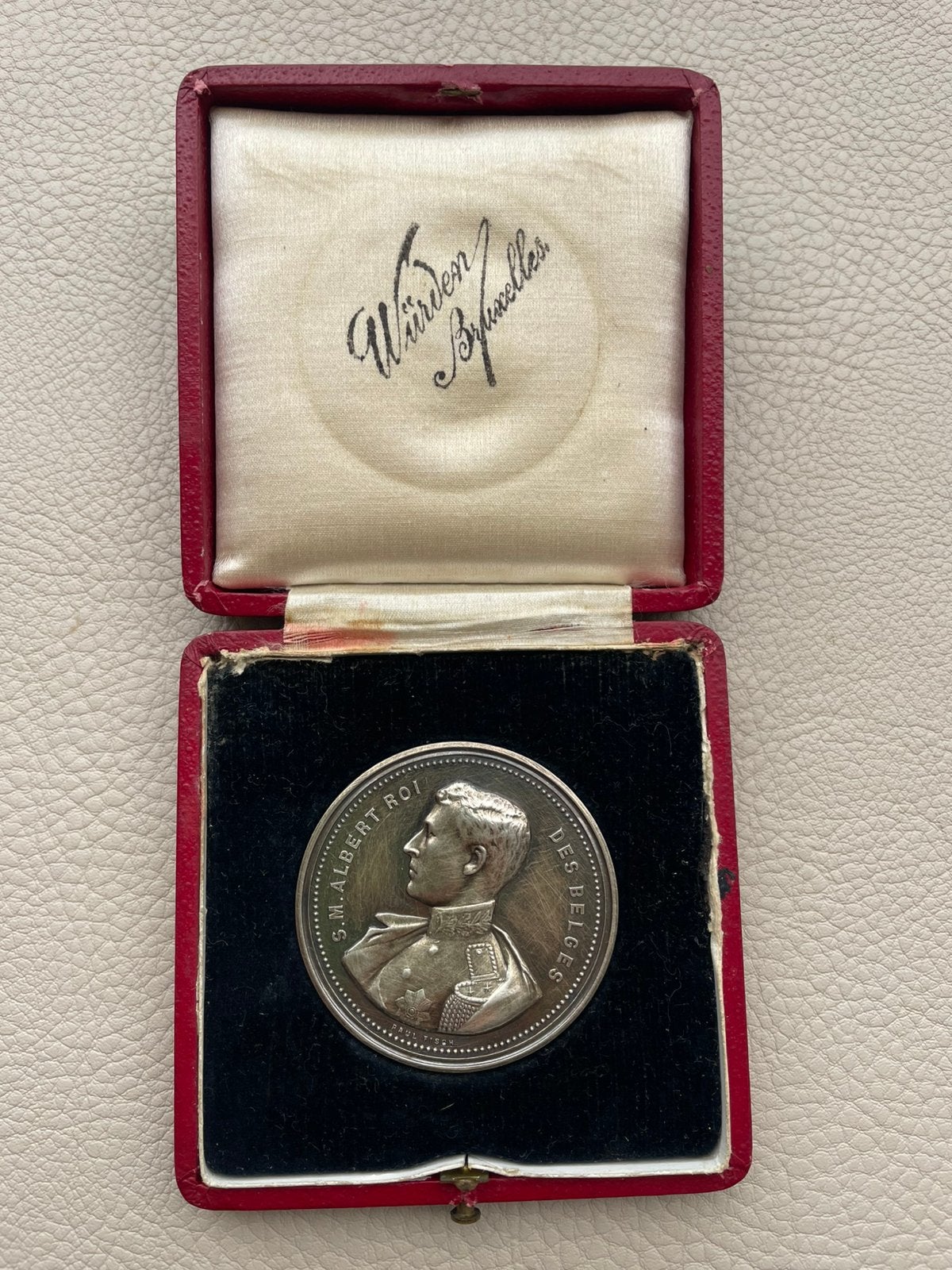 Zilver Société protection des animaux 1912 Albert I, Verzamelen, Ophalen of Verzenden