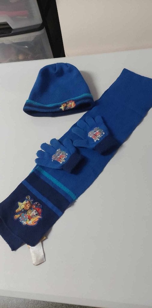 Set Muts & sjaal & handschoenen Paw Patrol  2.50€, Kinderen en Baby's, Ophalen, Zo goed als nieuw, Jongen, Handschoenen