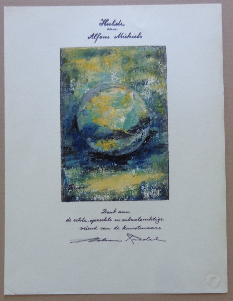 HELENE RIEDEL / CIRKEL / OLIEVERF PAPIER / 39x30cm / SIG, Ophalen of Verzenden