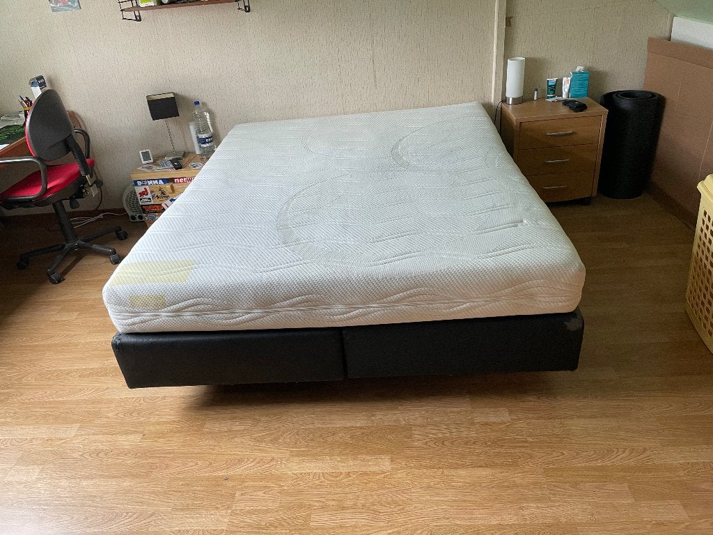 boxspring 160x200, Brun, Enlèvement, Utilisé, 200 cm