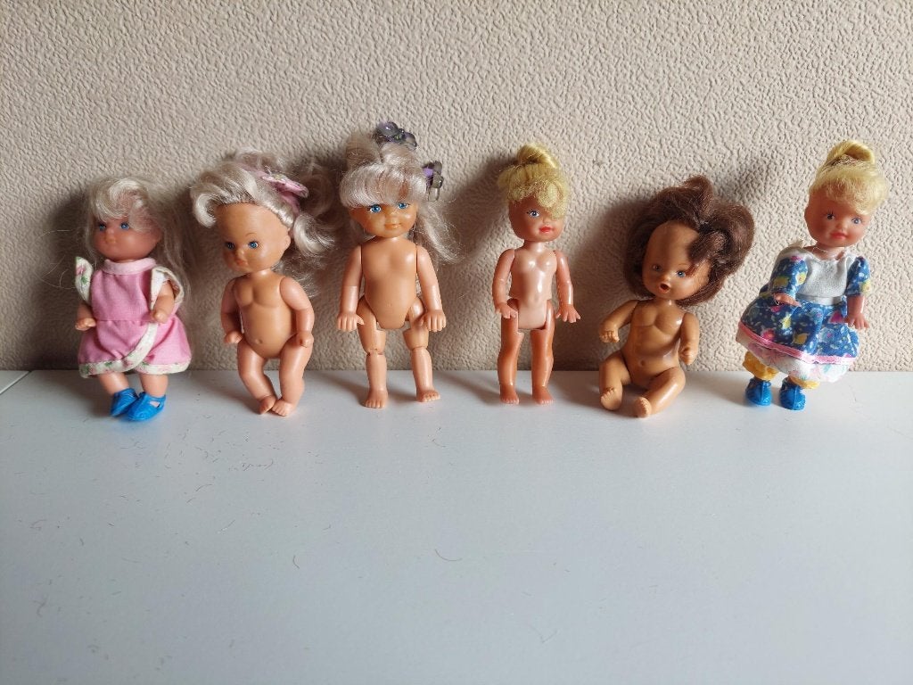 Set van 7 Mini Popjes – Mattel Shelly en Simba Evi Love, Enlèvement, Utilisé, Autres types