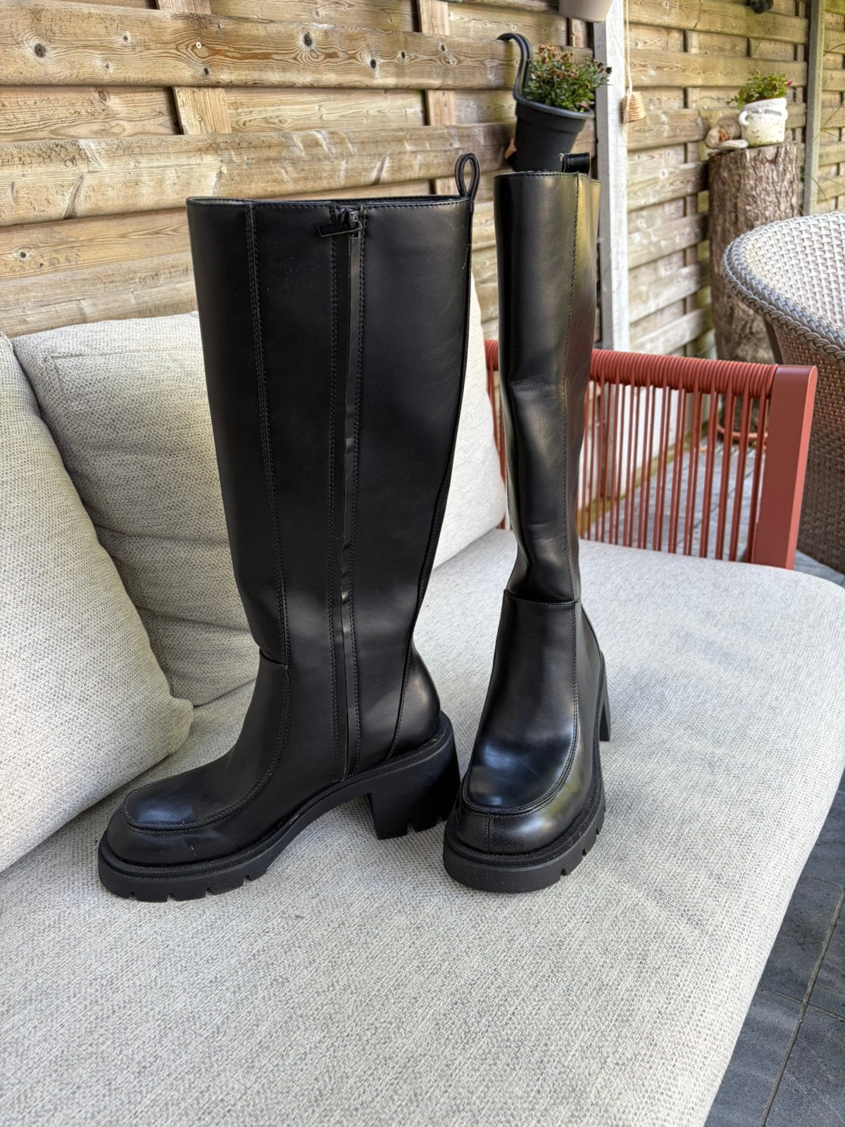 Bottes en cuir noires Zata, Enlèvement ou Envoi, Comme neuf
