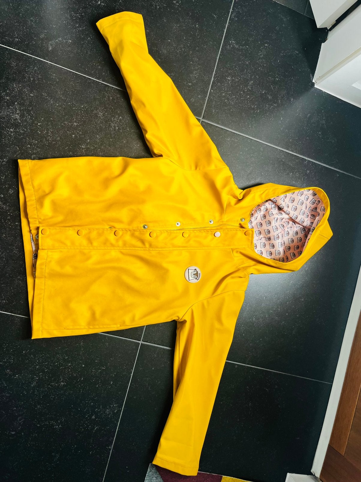 Regenjas geel eva mouton, Ophalen, Gebruikt, Regenjas