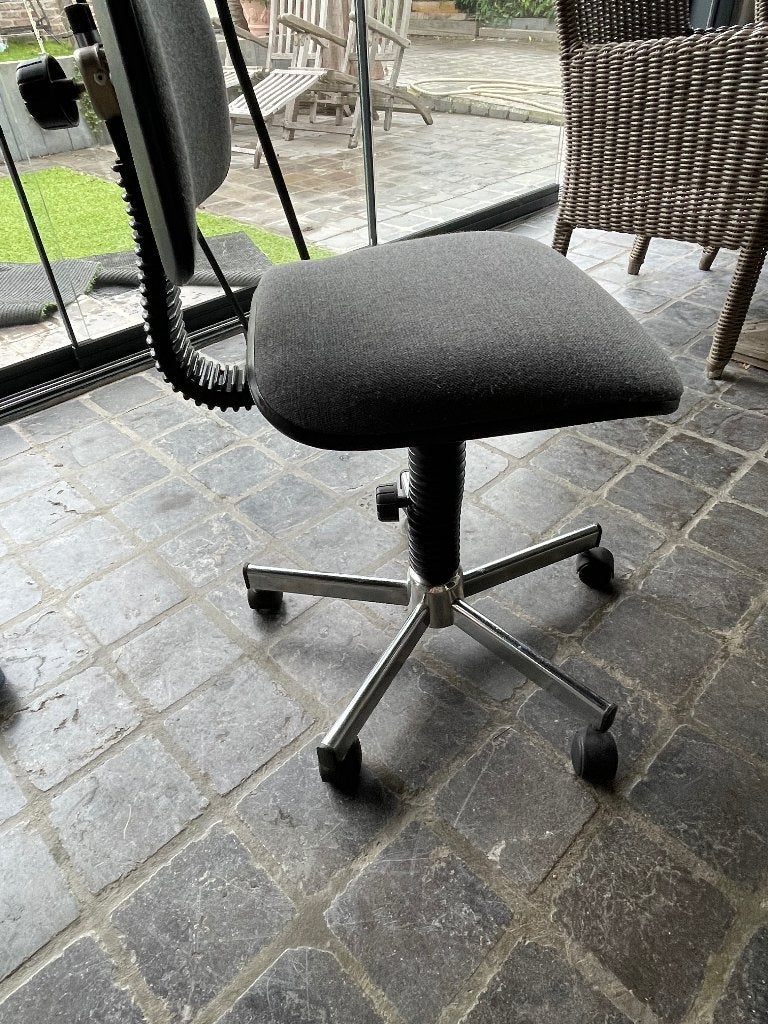 Grijze bureaustoel inox onderstel verstelbaar, Ophalen, Gebruikt, Bureaustoel
