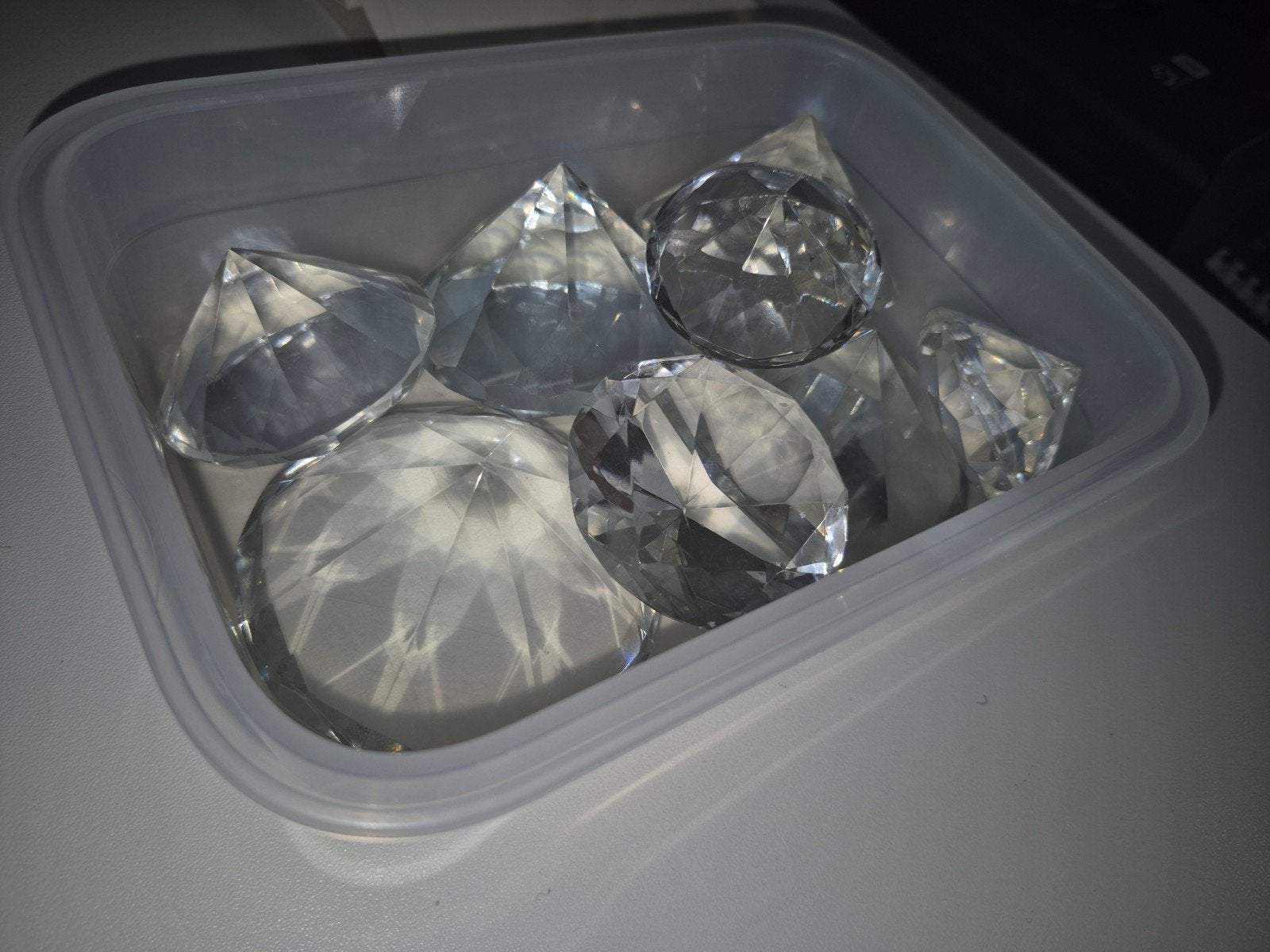 Ensemble de luxe de 4 diamants en cristal (4 tailles différe, Maison & Meubles, Enlèvement ou Envoi