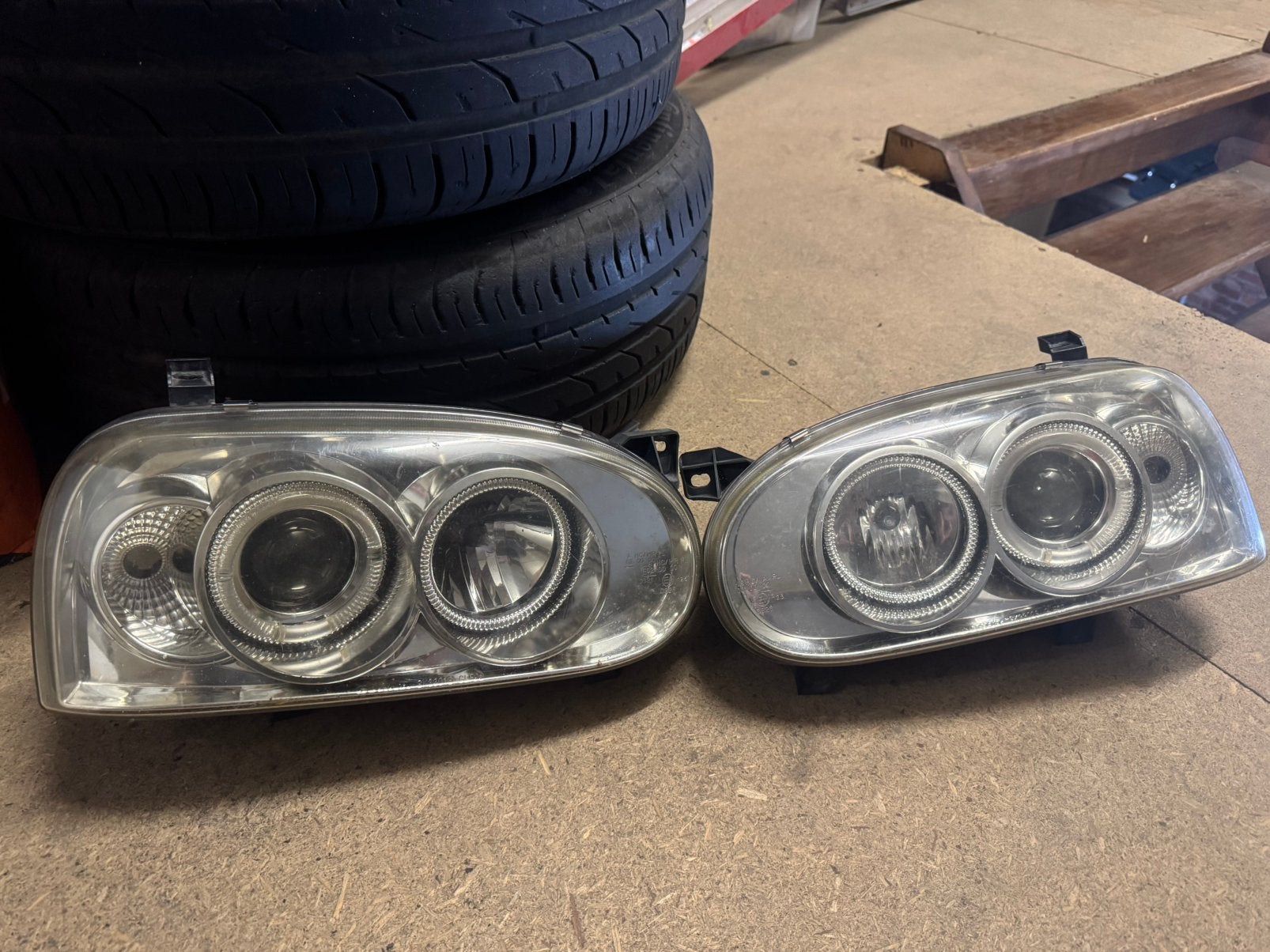 Angel Eyes koplampen Golf 3, Auto-onderdelen, Ophalen, Gebruikt, Volkswagen