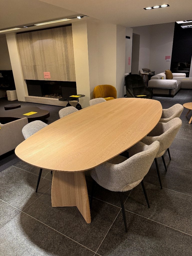 Toonzaalmodel design tafel, Huis en Inrichting, Ophalen, 100 tot 150 cm, Eikenhout, Vijf personen of meer