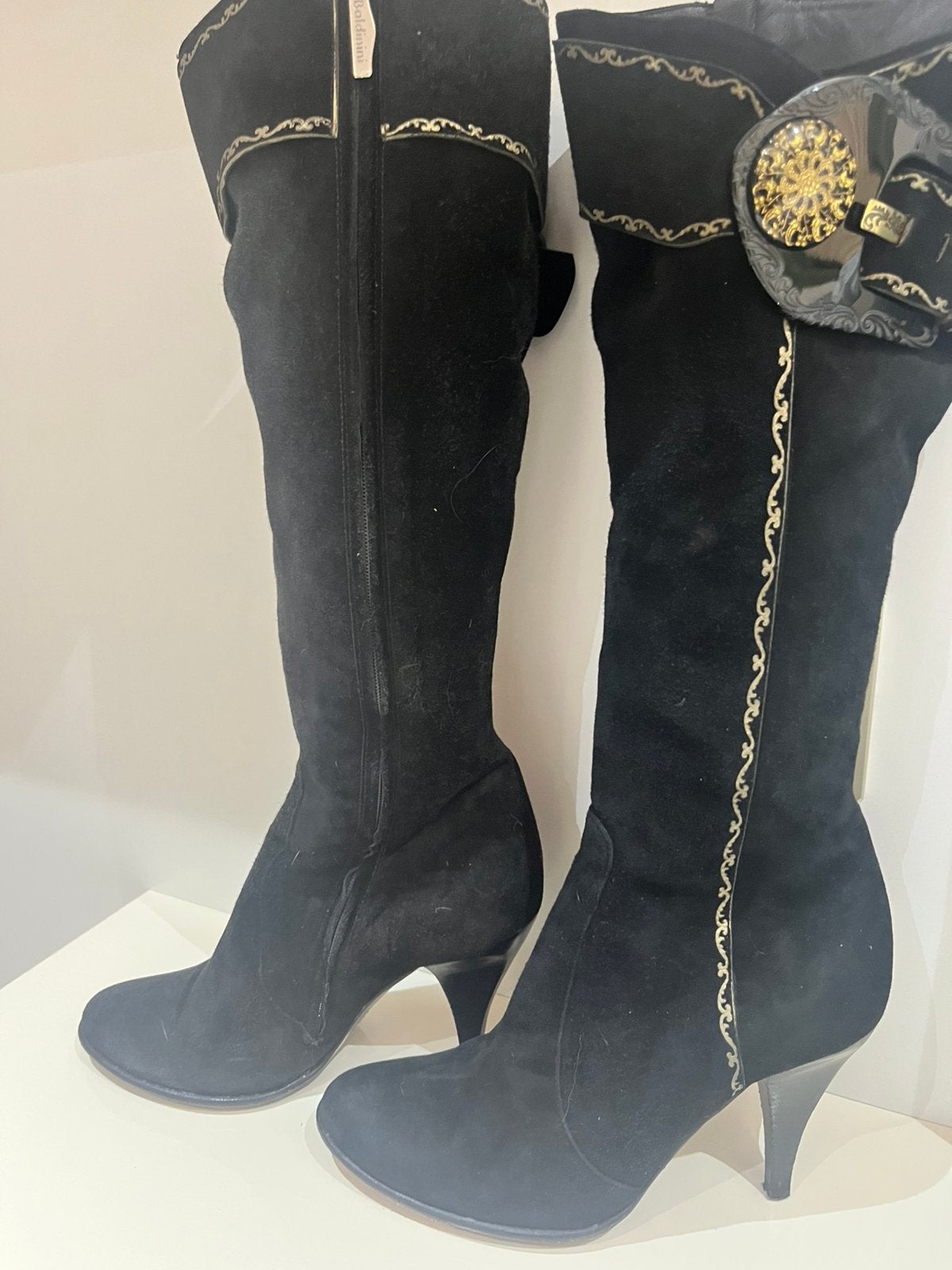 Bottes BALDININI en jean noir taille 37 pour femme, Enlèvement, Comme neuf, Noir