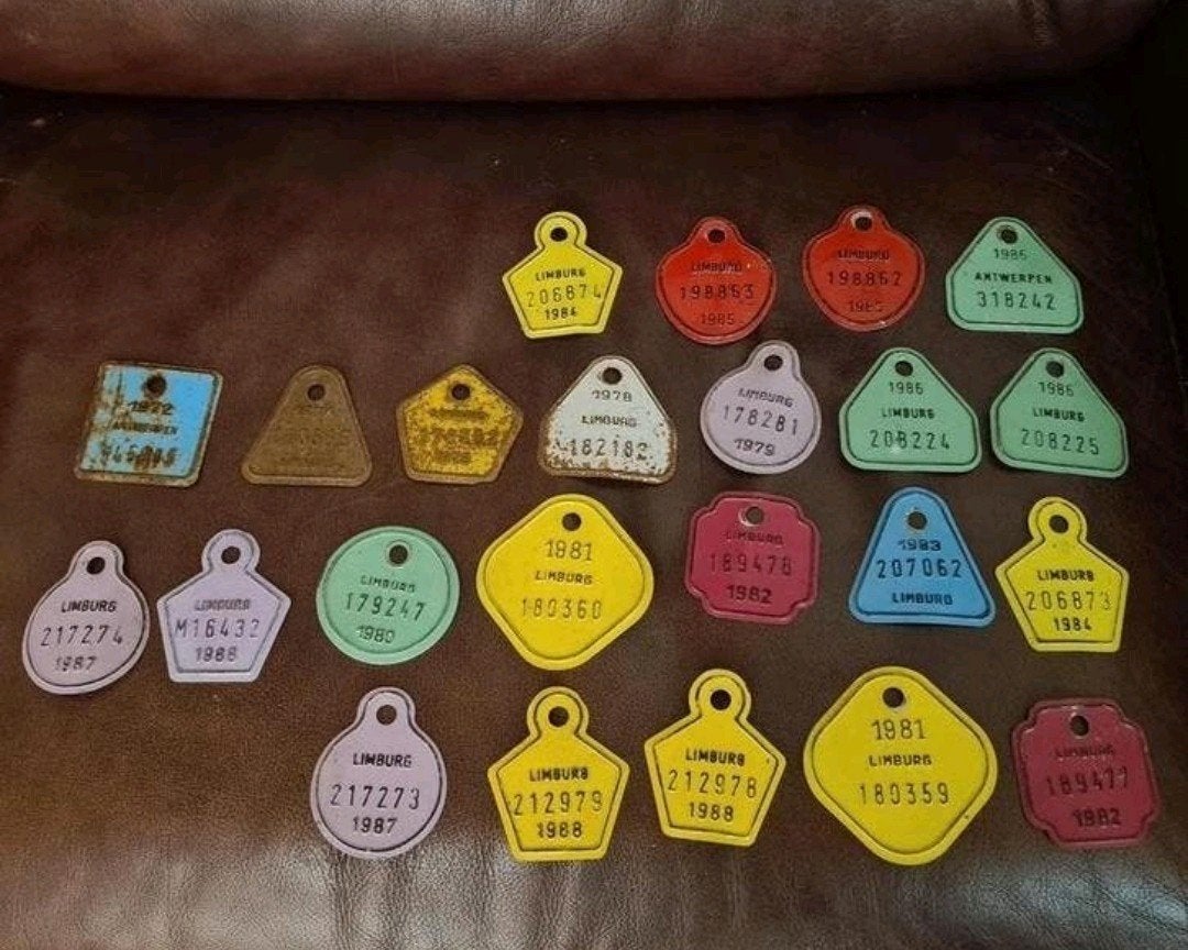 Plaques de vélo rétro 23 pièces 1972 à 1988, Enlèvement ou Envoi