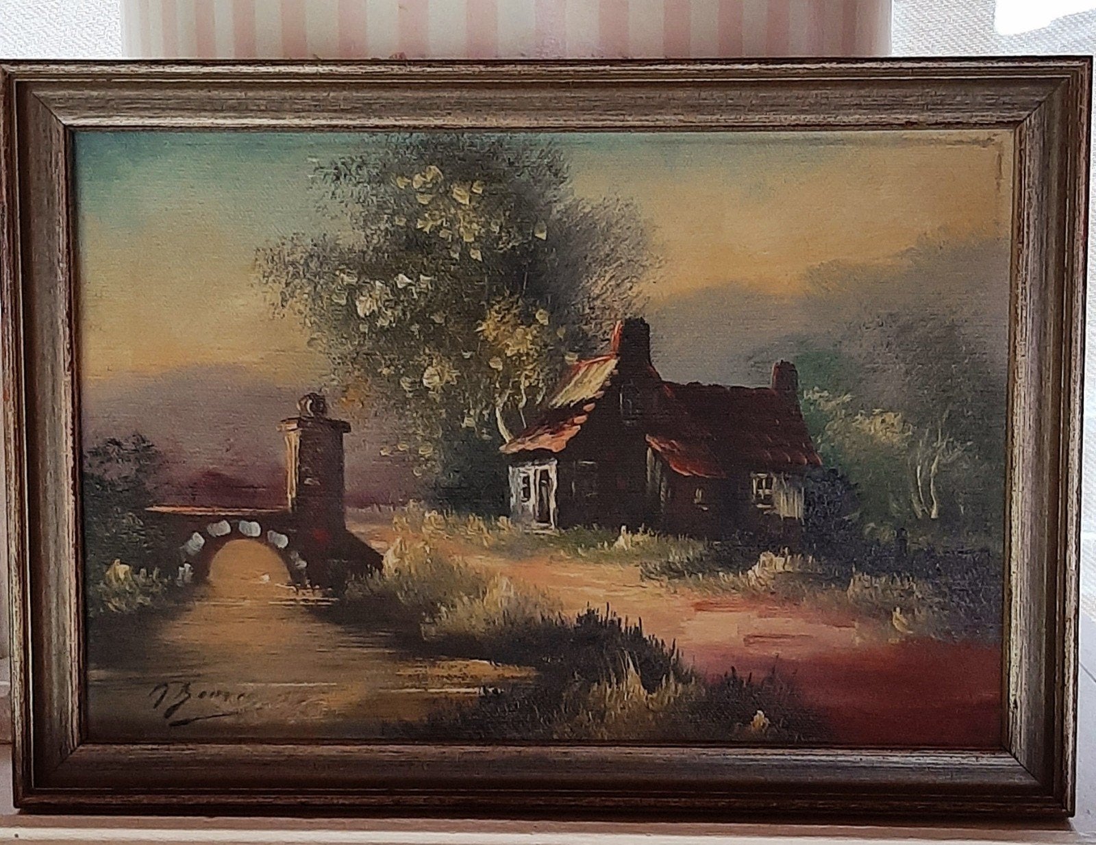 Oud klein schilderijtje op doek, Antiek en Kunst, Ophalen