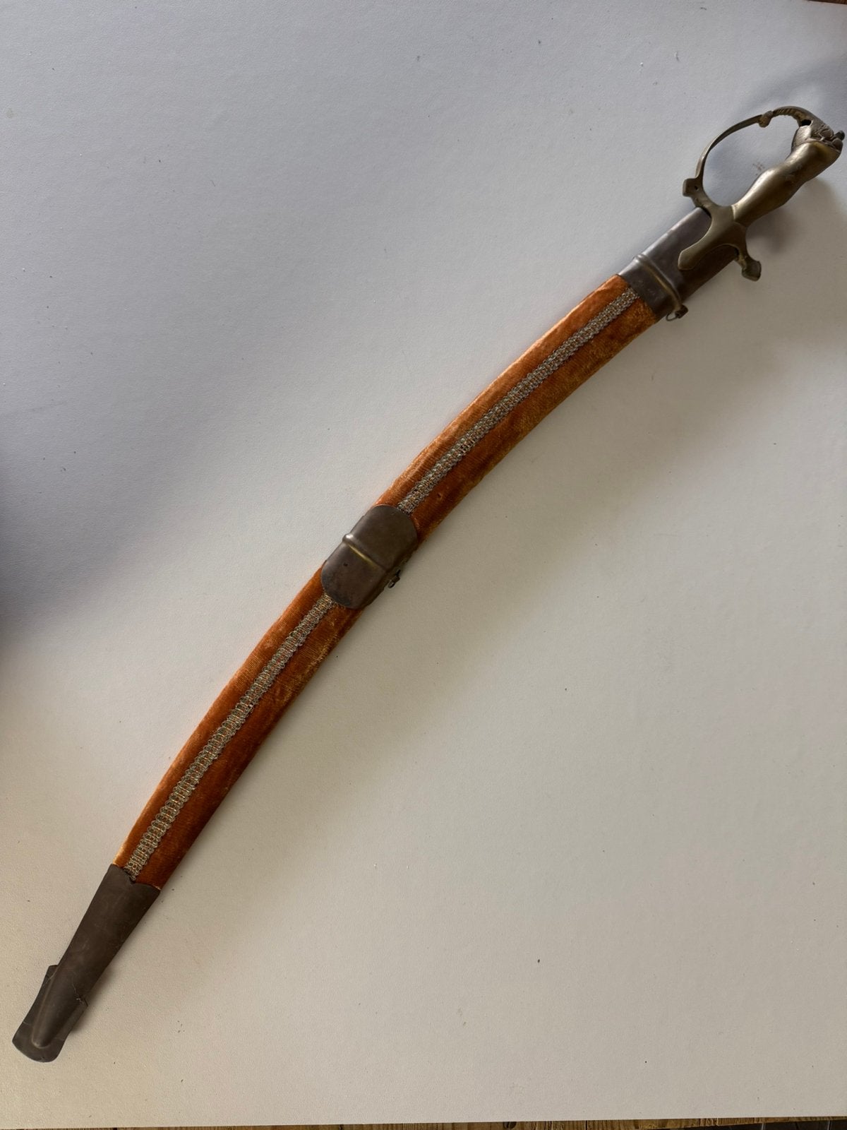 Decoratieve Indische Tulwar Sabel met Oranje Fluwelen Schede, Verzamelen, Ophalen