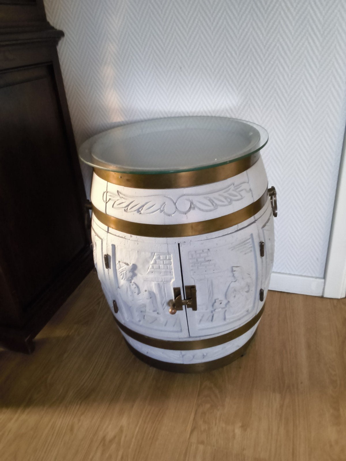 houten vat, op wielen,, Ophalen