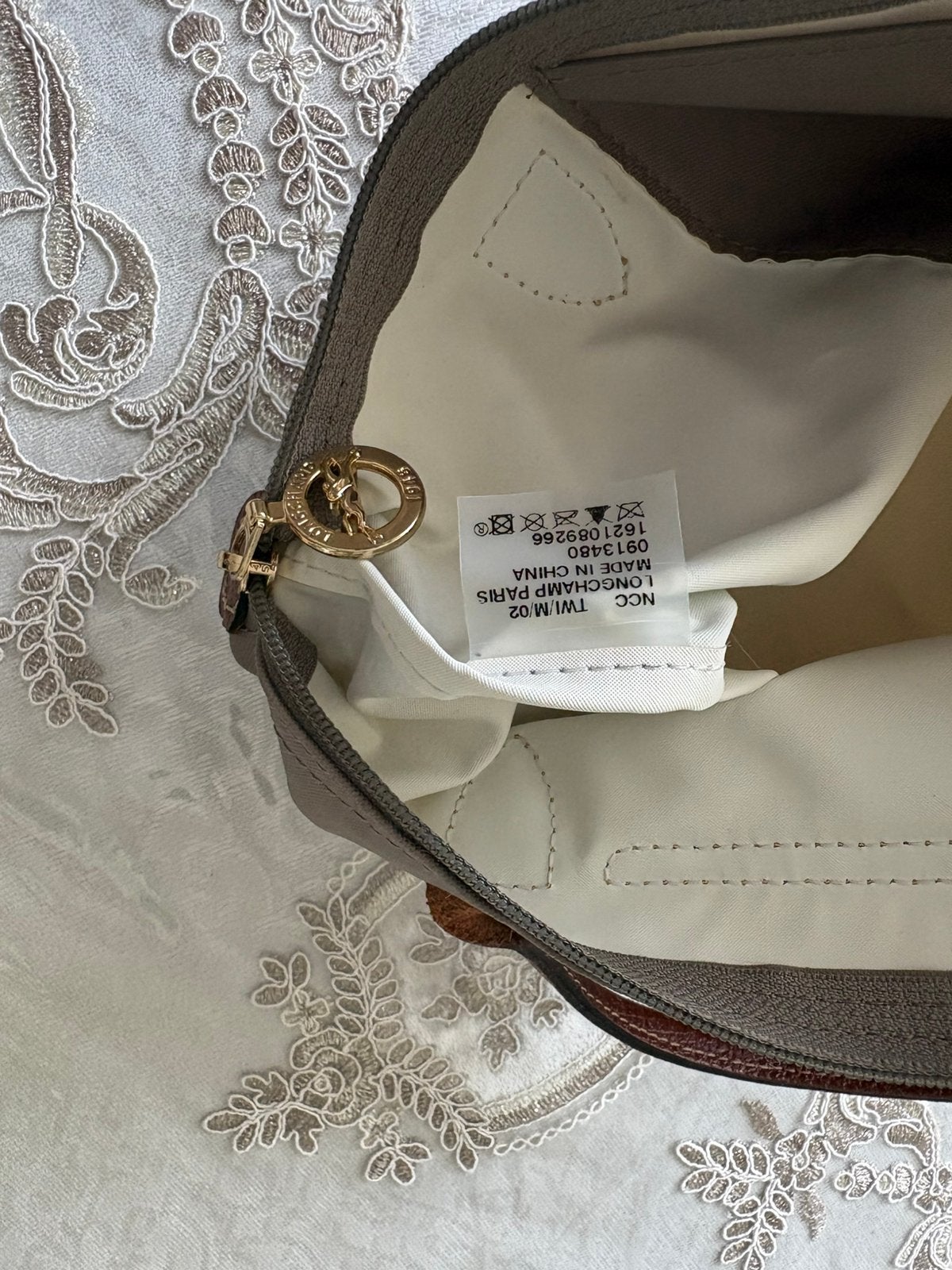 Longchamp handtas, Ophalen, Gebruikt, Grijs, Leer