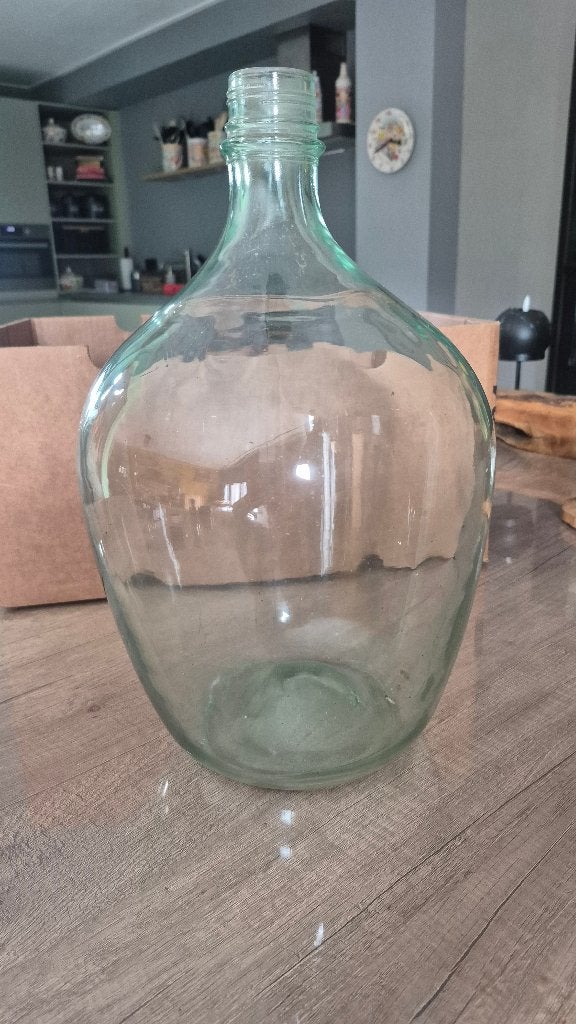 Vintage helder glazen gistfles (40 cm), Transparant, Ophalen of Verzenden, 40 cm, Glas