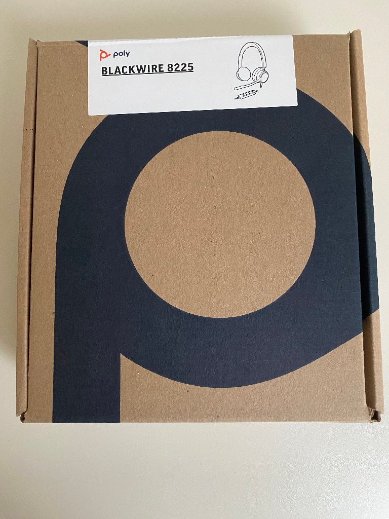 Poly black wire headset 8225, Computers en Software, Headsets, Ophalen of Verzenden, Zo goed als nieuw, Bedraad, On-ear