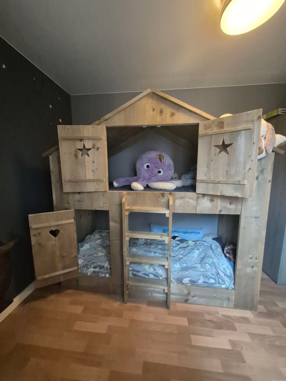 Bedhuisje in steigerhout, Ophalen, Gebruikt, Stapelbed