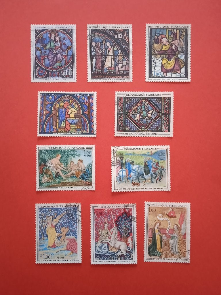 Lot de 25 timbres oblitérés de France "série artistique", Timbres & Monnaies, Timbres | Europe | France, Envoi, Affranchi