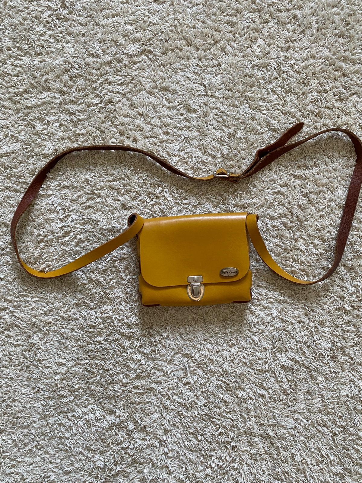 Bella Colori vintage koperen handtas voor dames, Ophalen of Verzenden, Zo goed als nieuw, Geel, Handtas