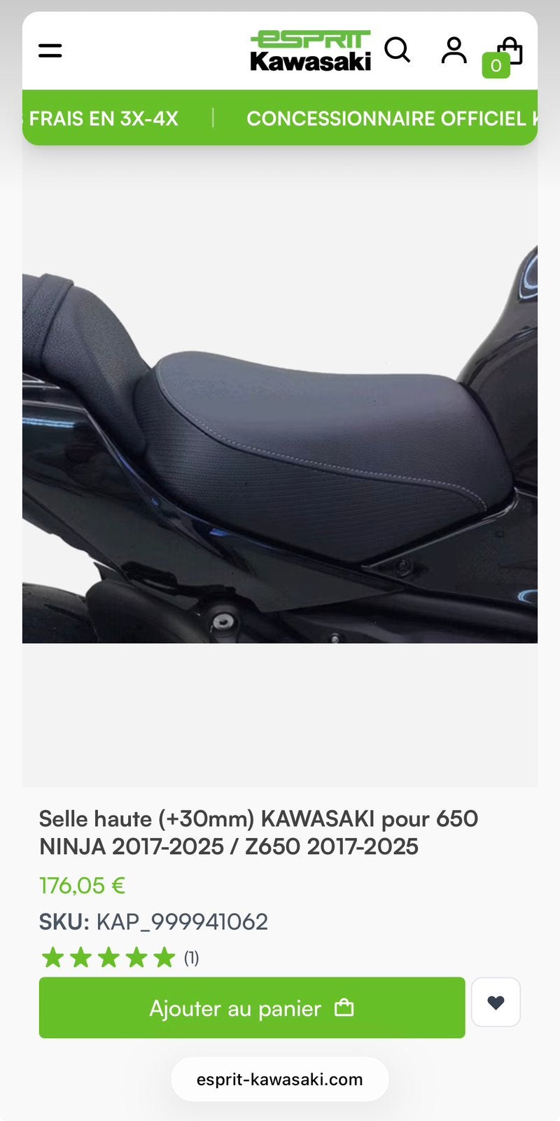Kawasaki z650 comfort-/hoge stoel, Ophalen