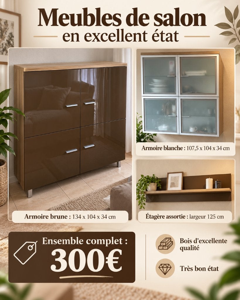 Ensemble meubles de salon – excellent état, Maison & Meubles, 25 à 50 cm, Enlèvement ou Envoi, Moins de 150 cm, Comme neuf