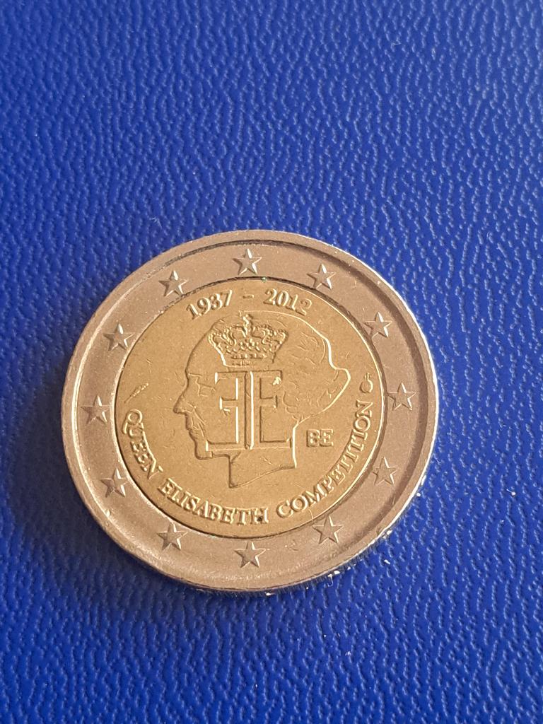 2012 België 2 euro 75 jaar Koningin Elisabeth Concours, Verzenden, Metaal, Losse munt