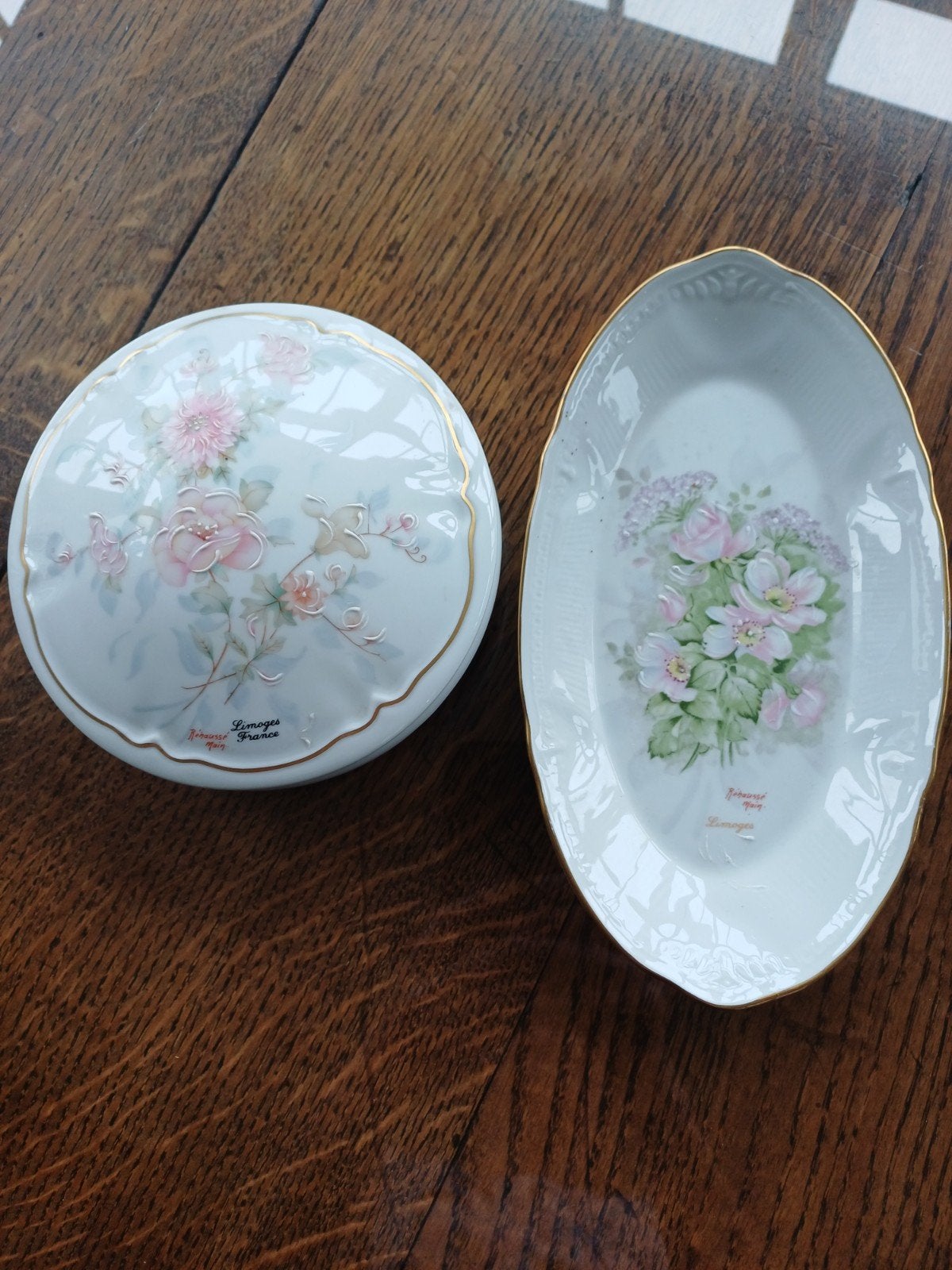 Limoges schaal en bonbonniere, Ophalen