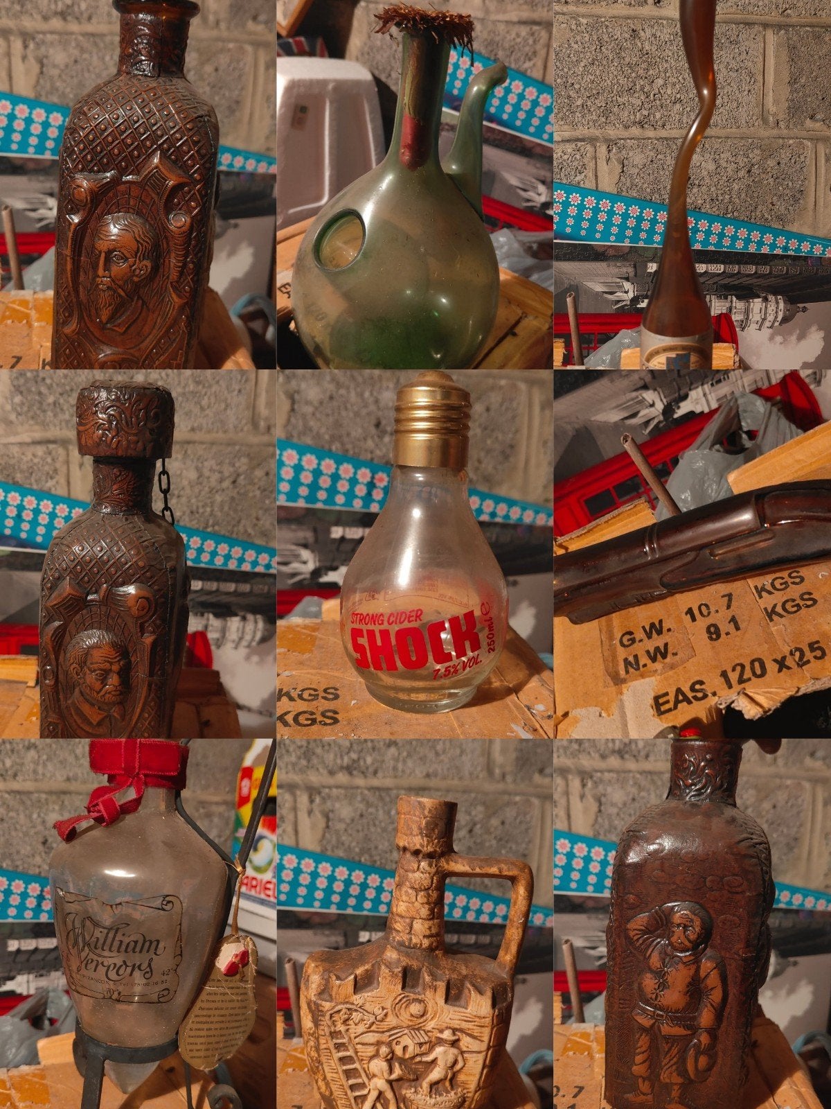 gros lot ancienne bouteille decorative, Enlèvement, Utilisé