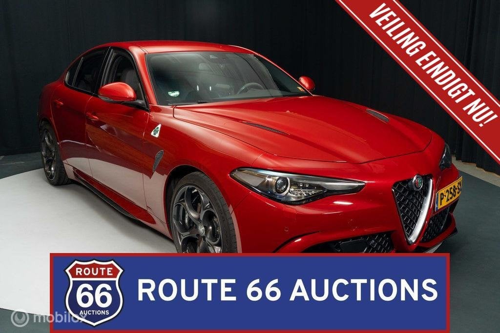 Alfa Romeo Giulia Quadrifoglio | 2019 | Route 66 Auctions, Gebruikt, Zwart, Bedrijf, Handgeschakeld