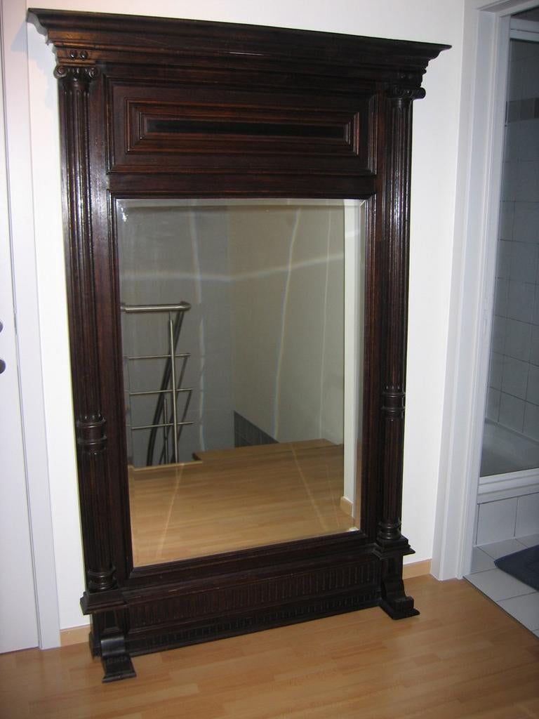 Miroir ancien en chêne, Enlèvement, Rectangulaire, 100 à 150 cm, 150 à 200 cm
