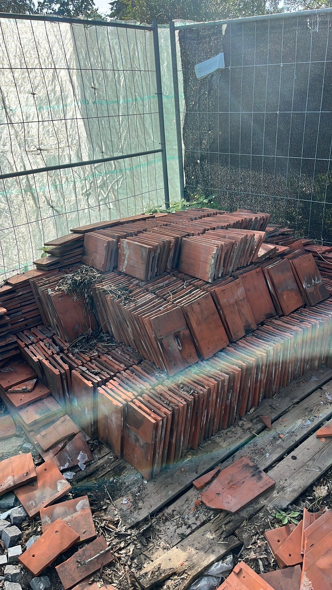 Antieke tegelpannen., Doe-het-zelf en Bouw, Dakpannen en Dakbedekking, Ophalen, Gebruikt, Steen of Klei, 15 m² of meer