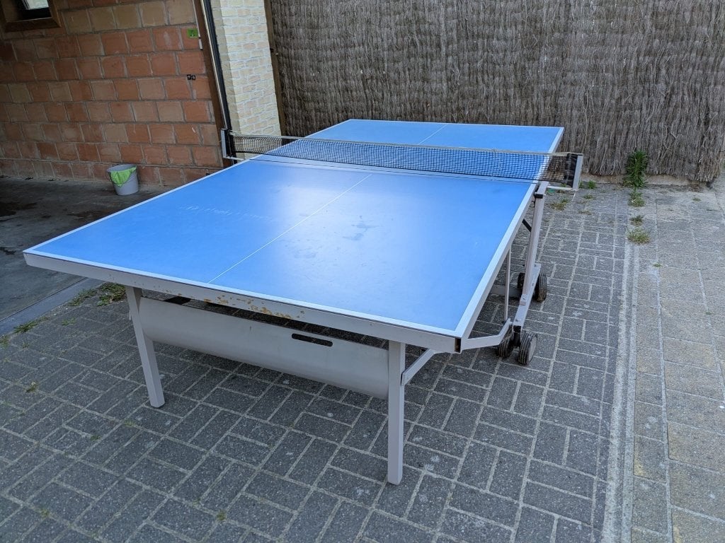 Pingpong tafel, Sport en Fitness, Tafeltennis, Ophalen, Gebruikt, Tafel Outdoor, Verrijdbaar